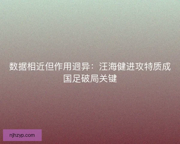 数据相近但作用迥异：汪海健进攻特质成国足破局关键