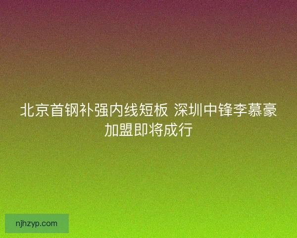北京首钢补强内线短板 深圳中锋李慕豪加盟即将成行