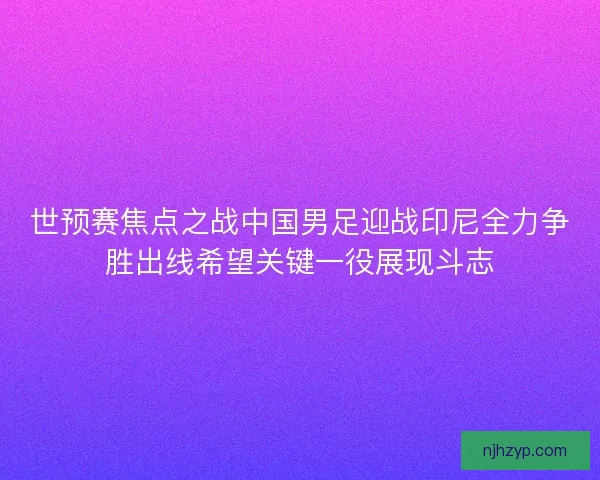 世预赛焦点之战中国男足迎战印尼全力争胜出线希望关键一役展现斗志